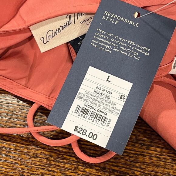 A New Day Coral Tie-Front short sleeve mini Dress size large - Picture 9 of 12